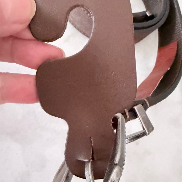 Brown suede Leather Men's Belt with Silver Buckle made in Italy belt Italy made - Picture 5 of 9